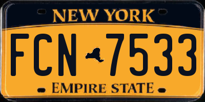 NY license plate FCN7533