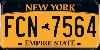 NY license plate FCN7564