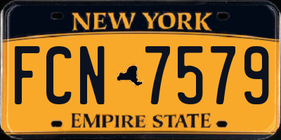 NY license plate FCN7579