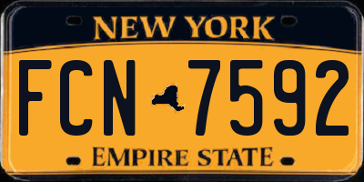 NY license plate FCN7592