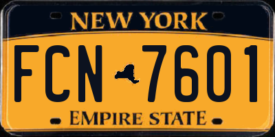 NY license plate FCN7601