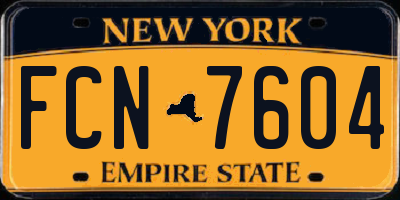 NY license plate FCN7604