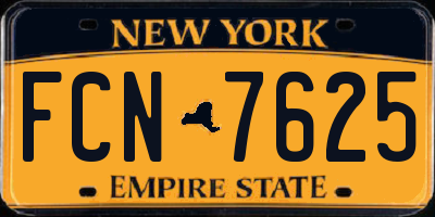 NY license plate FCN7625