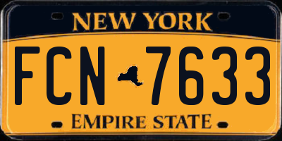 NY license plate FCN7633
