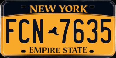 NY license plate FCN7635