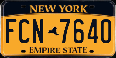 NY license plate FCN7640