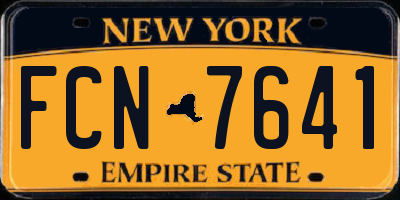 NY license plate FCN7641