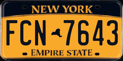 NY license plate FCN7643