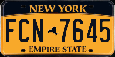 NY license plate FCN7645