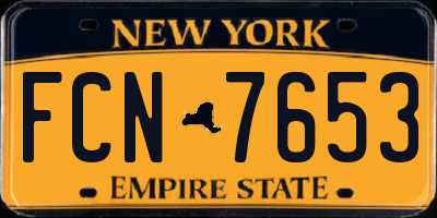 NY license plate FCN7653