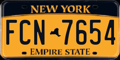 NY license plate FCN7654