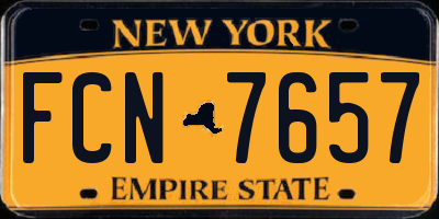 NY license plate FCN7657