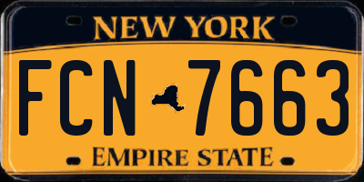 NY license plate FCN7663
