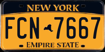 NY license plate FCN7667