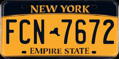 NY license plate FCN7672