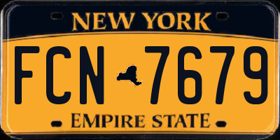 NY license plate FCN7679