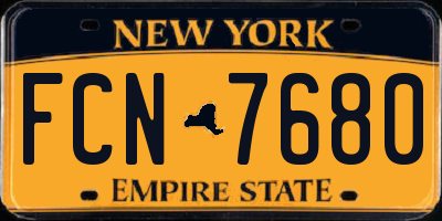 NY license plate FCN7680