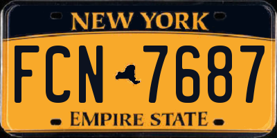 NY license plate FCN7687
