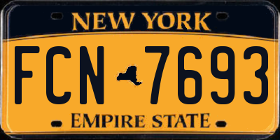 NY license plate FCN7693