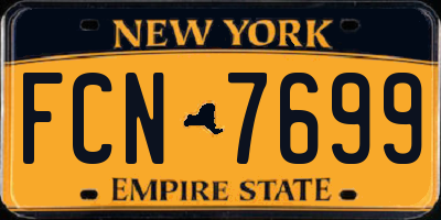 NY license plate FCN7699