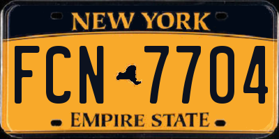 NY license plate FCN7704