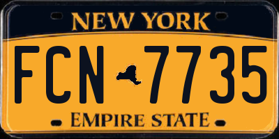 NY license plate FCN7735