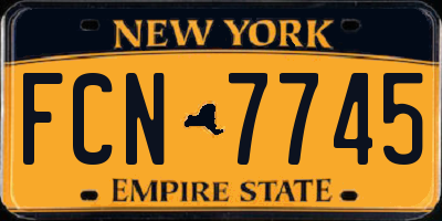 NY license plate FCN7745
