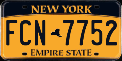 NY license plate FCN7752