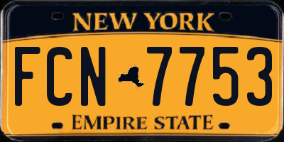 NY license plate FCN7753