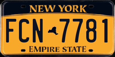 NY license plate FCN7781