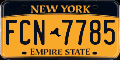 NY license plate FCN7785