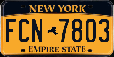 NY license plate FCN7803