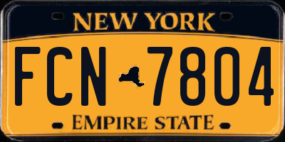 NY license plate FCN7804