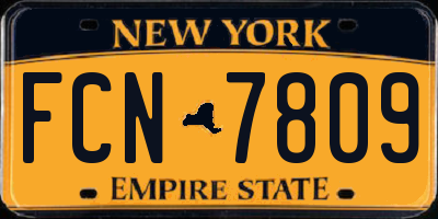 NY license plate FCN7809