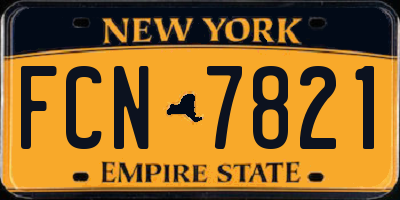 NY license plate FCN7821