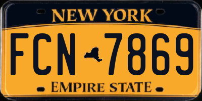 NY license plate FCN7869