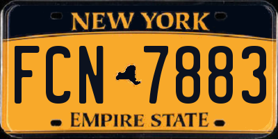 NY license plate FCN7883