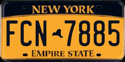 NY license plate FCN7885