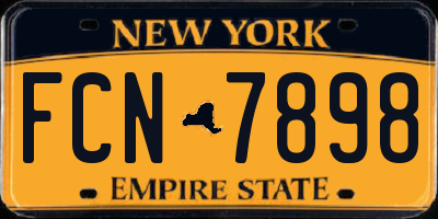 NY license plate FCN7898