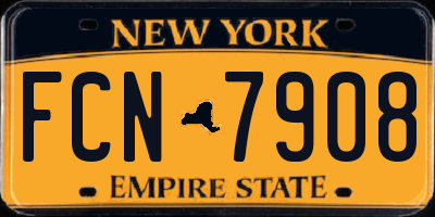 NY license plate FCN7908