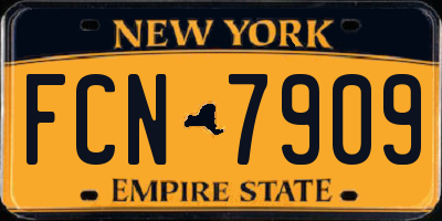 NY license plate FCN7909