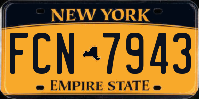 NY license plate FCN7943