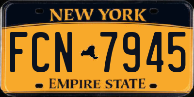 NY license plate FCN7945