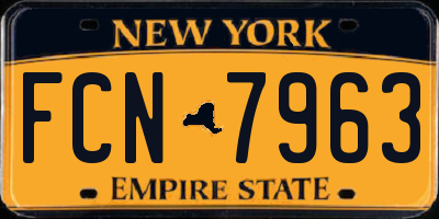 NY license plate FCN7963