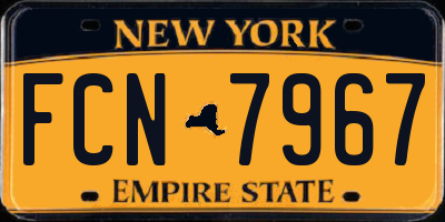 NY license plate FCN7967