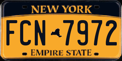 NY license plate FCN7972