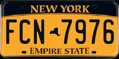 NY license plate FCN7976
