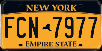 NY license plate FCN7977