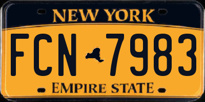 NY license plate FCN7983