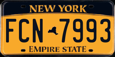 NY license plate FCN7993